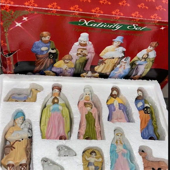 Hand-Painted Porcelain Nativity Set - Picture 2 of 2